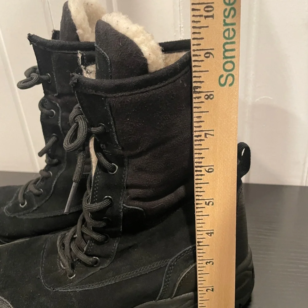 Ozark Trail Bancroft Black  Lace-Up Boots suede outside Sherpa inside 8.5